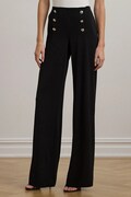 Lauren Ralph Lauren spodnie damskie kolor czarny proste high waist 200807573