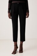 Sisley spodnie damskie z wiskozą czarne high waist 4KVXL5CM7