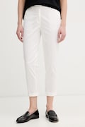 Sisley παντελόνι γυναικείο βαμβάκι με ελαστάν λευκό ψηλό 4ED4LF00R