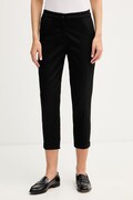 Sisley hlače za žene od pamuka s elastanom crne srednje visoki struk 4ED4LF00R