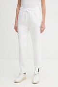 Lacoste spodnie dresowe damskie z bawełną białe high waist XF0343