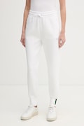 Lacoste spodnie dresowe damskie z bawełną białe high waist XF0343