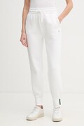 Lacoste spodnie dresowe damskie z bawełną beżowe high waist XF0343
