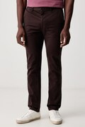 BOSS Orange spodnie chinos męskie bawełniane z elastanem Chino_slim brązowe regular waist 50510933