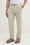 Nohavice s prímesou ľanu Lindbergh béžová farba, rovný strih