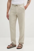 Nohavice s prímesou ľanu Lindbergh béžová farba, rovný strih