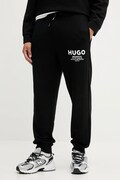HUGO Blue spodnie dresowe męskie bawełniane Nevez czarne regular waist 50510734