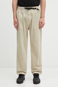 Gramicci spodnie bawełniane Loose Tapered Ridge Pant kolor beżowy proste G114.OGT