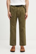 Gramicci pantaloni da uomo in cotone verdi regular waist