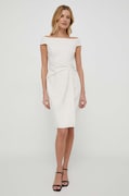 Lauren Ralph Lauren rochie culoarea bej, mini, mulată, 253936389