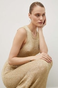 Herskind rochie culoarea galben, maxi, mulată