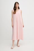 United Colors of Benetton rochie din in culoarea roz, maxi, evazată