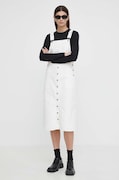 Levi's rochie din denim culoarea bej, midi, evazată