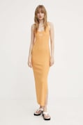 Gestuz rochie culoarea portocaliu, maxi, mulată, 10909158