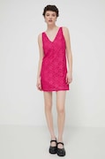 Desigual rochie LACE culoarea roz, mini, dreaptă, 24SWVW48