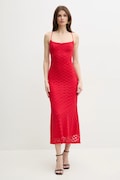 Bardot sukienka ADONI kolor czerwony maxi dopasowana 57998DB1
