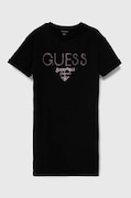 Дитяча бавовняна сукня Guess колір чорний mini пряма