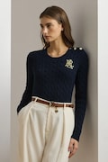 Lauren Ralph Lauren pulover de bumbac culoarea albastru marin