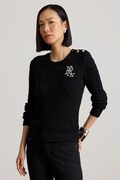 Pamučni pulover Lauren Ralph Lauren boja: crna, 200932223