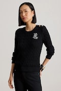 Pamučni pulover Lauren Ralph Lauren boja: crna, 200932223