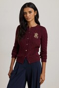 Lauren Ralph Lauren kardigan bawełniany kolor bordowy 200932225