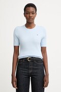 Tommy Hilfiger maglione a maniche corte da donna in cotone blu WW0WW41787