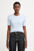 Tommy Hilfiger maglione a maniche corte da donna in cotone blu WW0WW41787