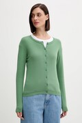 Bavlněný kardigan United Colors of Benetton zelená barva, lehký, 1091D5558