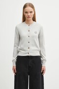 Maison Kitsuné kardigan wełniany Bold Fox Head Patch Regular Cardigan kolor szary lekki MW00508KT1036