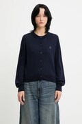 Vlněný kardigan Maison Kitsuné Bold Fox Head Patch Regular Cardigan černá barva, MW00508KT1036