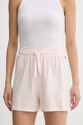 BOSS szorty lounge kolor różowy gładkie high waist