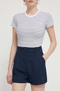 Šortky Tommy Jeans dámske,tmavomodrá farba,jednofarebné,vysoký pás,DW0DW17775