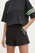 Helly Hansen pantaloni scurti femei, culoarea negru, cu imprimeu, high waist, 54081