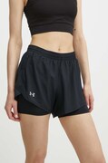Under Armour pantaloni scurți de alergare Fly By culoarea negru, neted, high waist