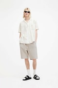 Λινό σορτς AllSaints HANBURY χρώμα: μπεζ, MF081Y