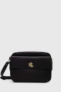 Δερμάτινη τσάντα Lauren Ralph Lauren χρώμα: μαύρο, 431926645