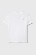 Дитяча бавовняна футболка Calvin Klein Jeans колір білий однотонна
