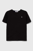 Дитяча бавовняна футболка Calvin Klein Jeans колір чорний однотонна
