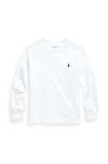 Polo Ralph Lauren gyerek pamut hosszú ujjú felső fehér, sima, 322843804004