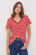 Bavlněné tričko Tommy Hilfiger dámské, červená barva, WW0WW40584