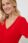 Bavlněné tričko Tommy Hilfiger dámské, červená barva, WW0WW40584
