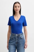 Bavlněné tričko Tommy Hilfiger dámské, tmavomodrá barva, WW0WW40584