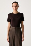 Tommy Hilfiger T-shirt damski bawełniany brązowy WW0WW40587