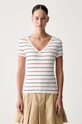 Tommy Jeans T-shirt damski bawełniany z elastanem biały DW0DW17385