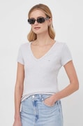 Tričko Tommy Jeans dámske, šedá farba, DW0DW17385