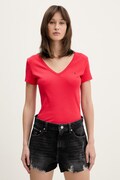 Tommy Jeans majica ženska od pamuka s elastanom crvena DW0DW17385