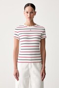 Tommy Jeans T-shirt basic damski bawełniany z elastanem biały DW0DW17383