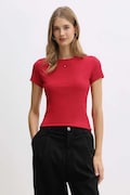 Tommy Jeans t-shirt damski kolor bordowy DW0DW17383