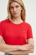 Βαμβακερό μπλουζάκι Levi's γυναικεία, χρώμα: κόκκινο