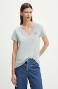Βαμβακερό μπλουζάκι Levi's γυναικεία, χρώμα: πράσινο